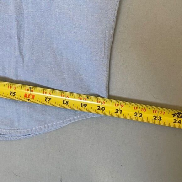 Light Blue Long Sleeved Shirt with Embroidery Design - No Tag Vintage - Picture 5 of 8